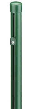 Pfosten grün PVC-beschichtet für Maschendrahtzäune, mit verstellbaren Spanndrahthaltern
