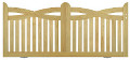 Rahmenschiebetor aus Holz, Modell Split, kesseldruckimprägniert, mit vormontierten Laufrollen, passend zum Rahmenzaun