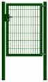 DoppelstabmattenTür 8/6/8 "Extra Dick", verzinkt und grün beschichtet, DIN-rechts. Einzeltor mit Beschlägen und Schließset. für Doppelstabmattenzaun