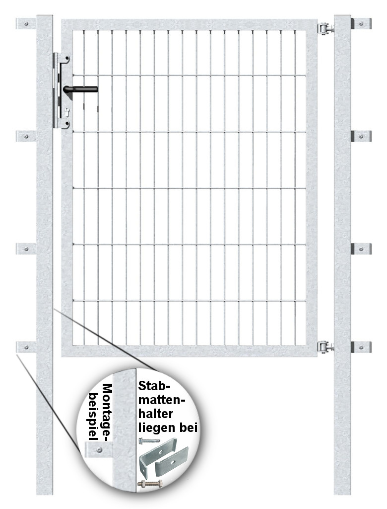 Tür f. Doppelstabmatten Zaun 1-flügelig B: 1,50 m H: 1,60 m outlets 6/5/6