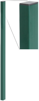 Vierkant - Pfosten 6x4 cm, verzinkt und grün beschichtet, für Stabmattenzäune.