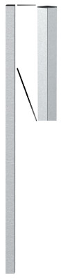 Vierkant - Pfosten für Stahlzaun Madrid, feuerverzinkt, zum einbetonieren, mit Kunststoff - Pfostenkappe