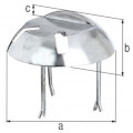 Auflaufstütze mit Bemaßungen eines Beschlagset für Holztore, a = 205mm, b = 65mm, c = 17mm